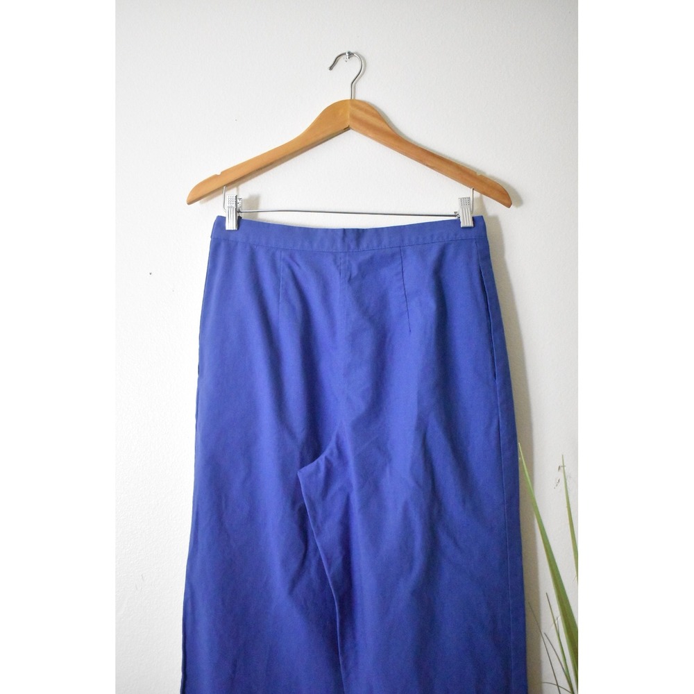 Handmade Trousers Women 30 Waist Periwinkle Blue 80s Pleated High Rise Tapered - Picture 4 of 8